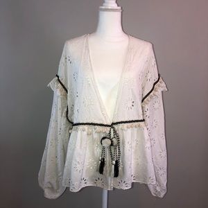 White Cardigan XL Zara TRF Collection